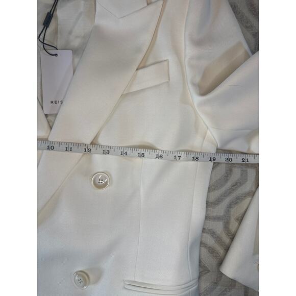 REISS Aleida‎ Cropped Blazer 10 NWT Ivory White Double Breasted Jacket - Picture 6 of 12